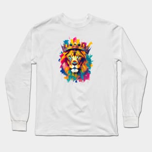 Colorful lion painting Long Sleeve T-Shirt